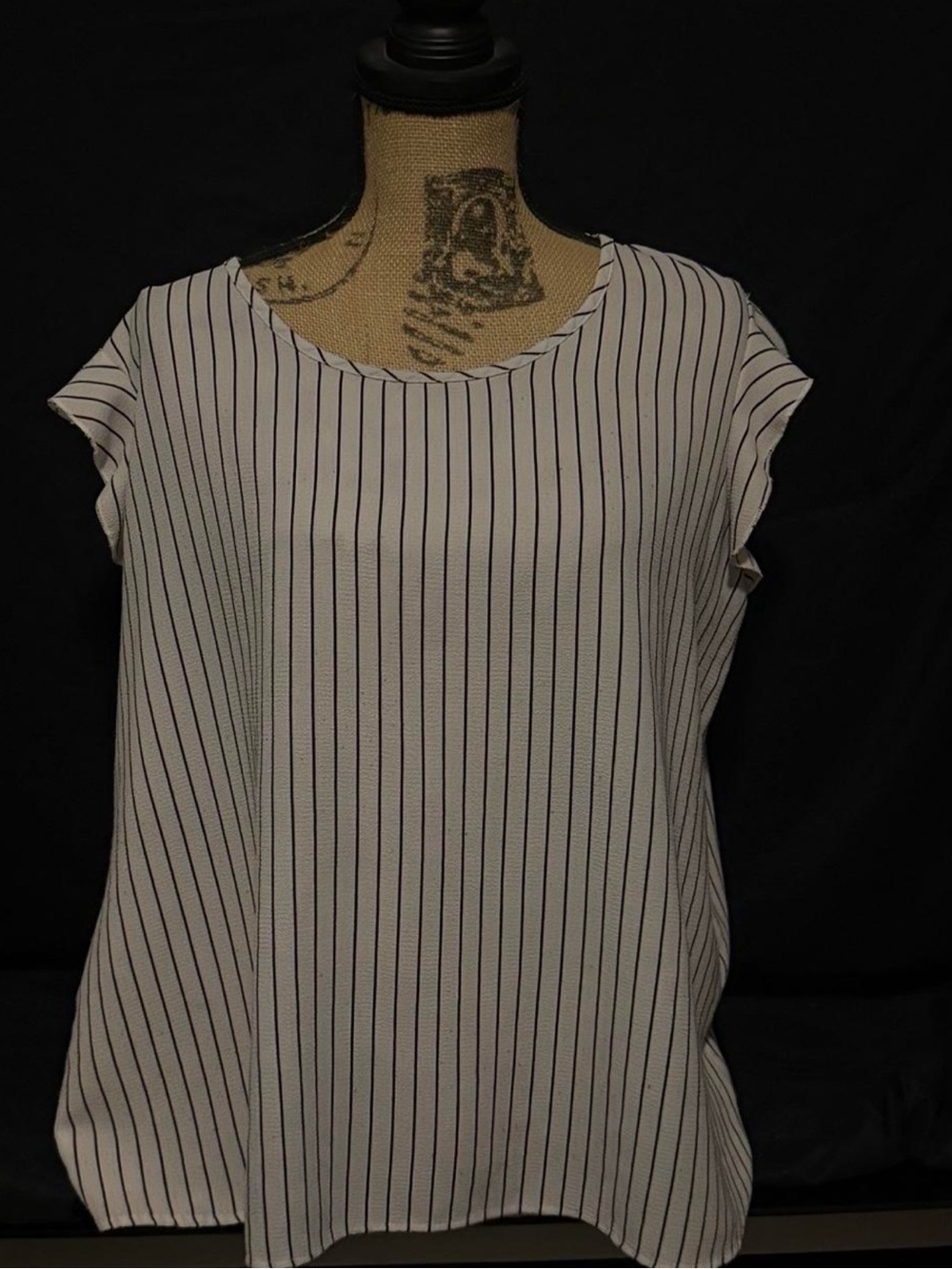 Ragdoll White Blouse with Black Pinstripes